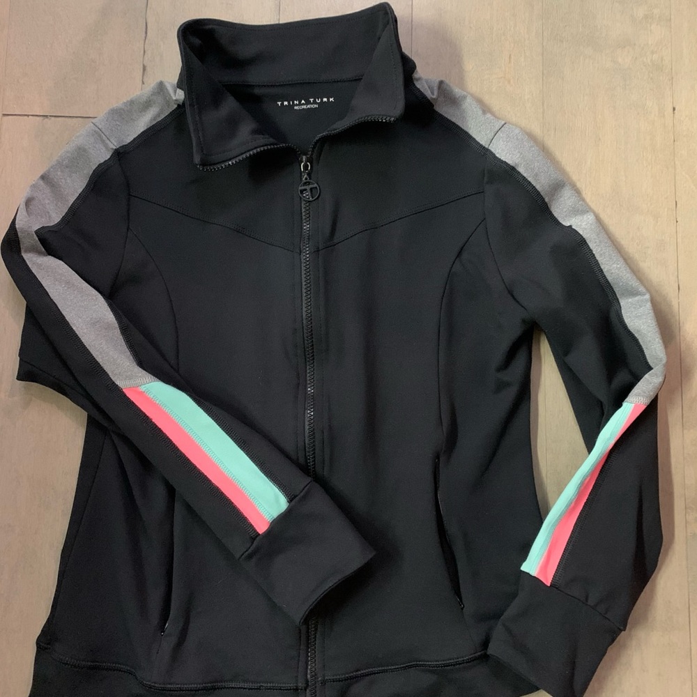 EUC Trina Turk Recreation S M zip jacket black